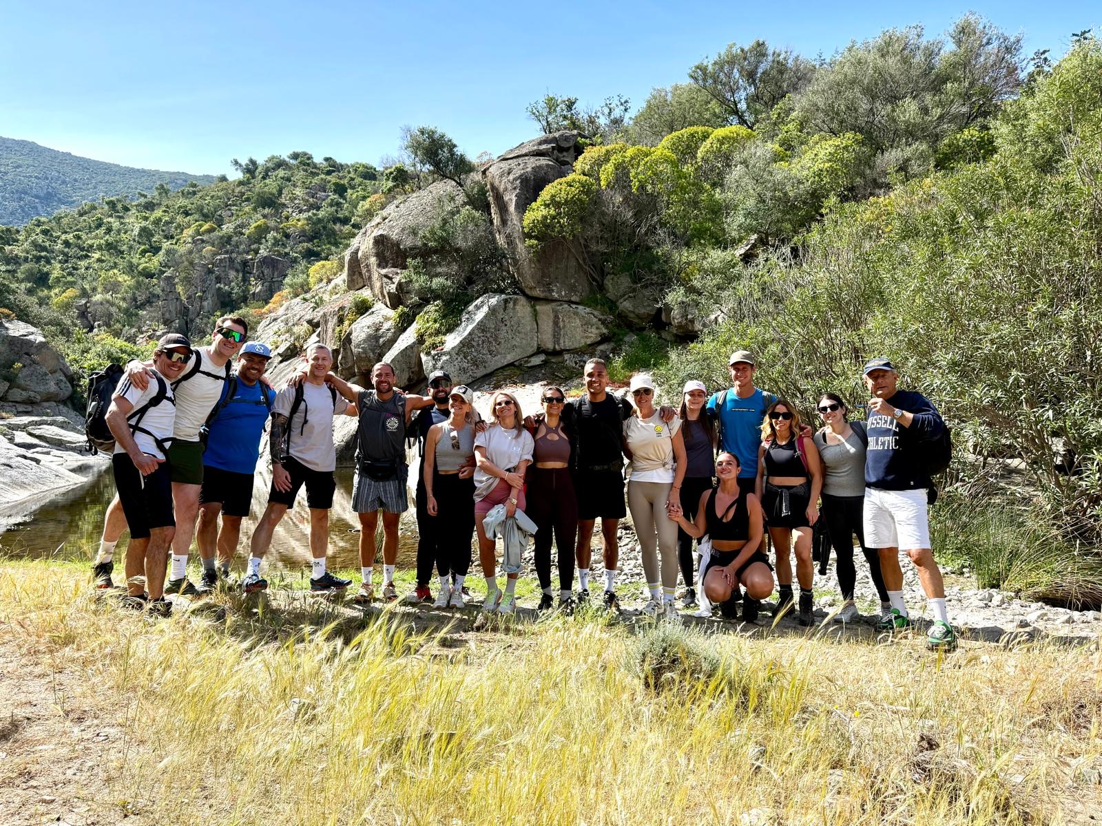 The Apex tribe together on a Sardinia hike
